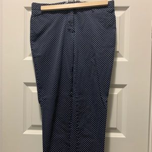 Gap Skinny Ankle Pant Navy Polka Dot